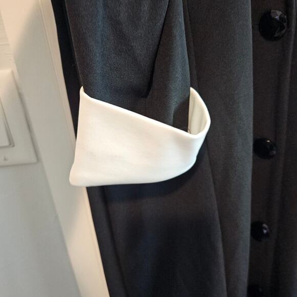 Marina Dress Womens Size Medium Black White Classic Whimsygoth Gown V-Neck Maxi - Picture 6 of 11